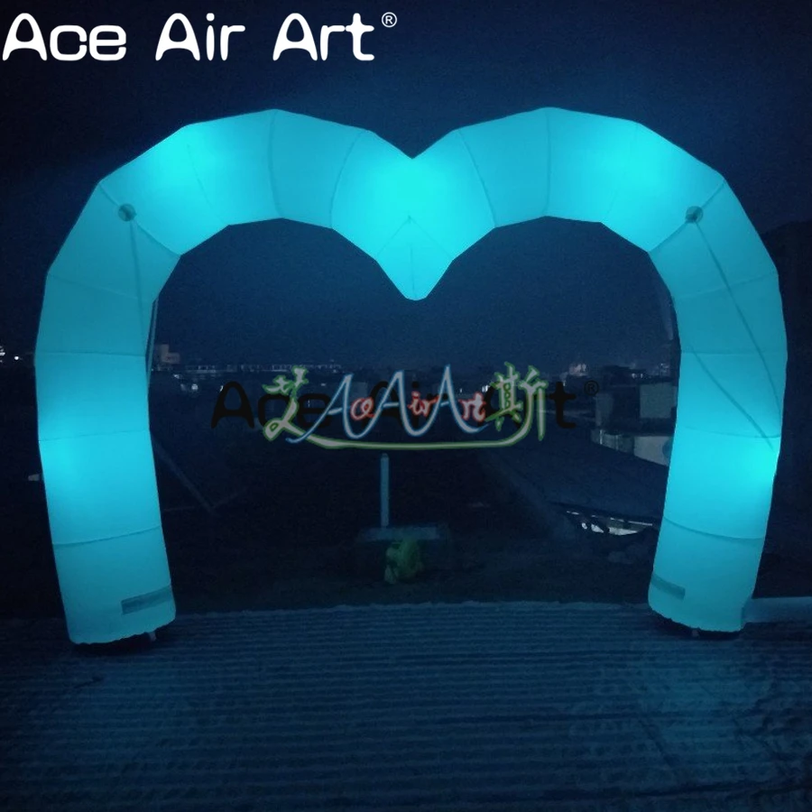 

Color changing inflatable heart shaped archway entrance inflatable love heart arch for wedding/Valentine's Day decoration