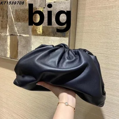 big black Дневной клатч, вечерние сумочки, женская большая сумка с рюшами, кожаная сумочка, летняя сумка, белая, коричневая - Цвет: big black