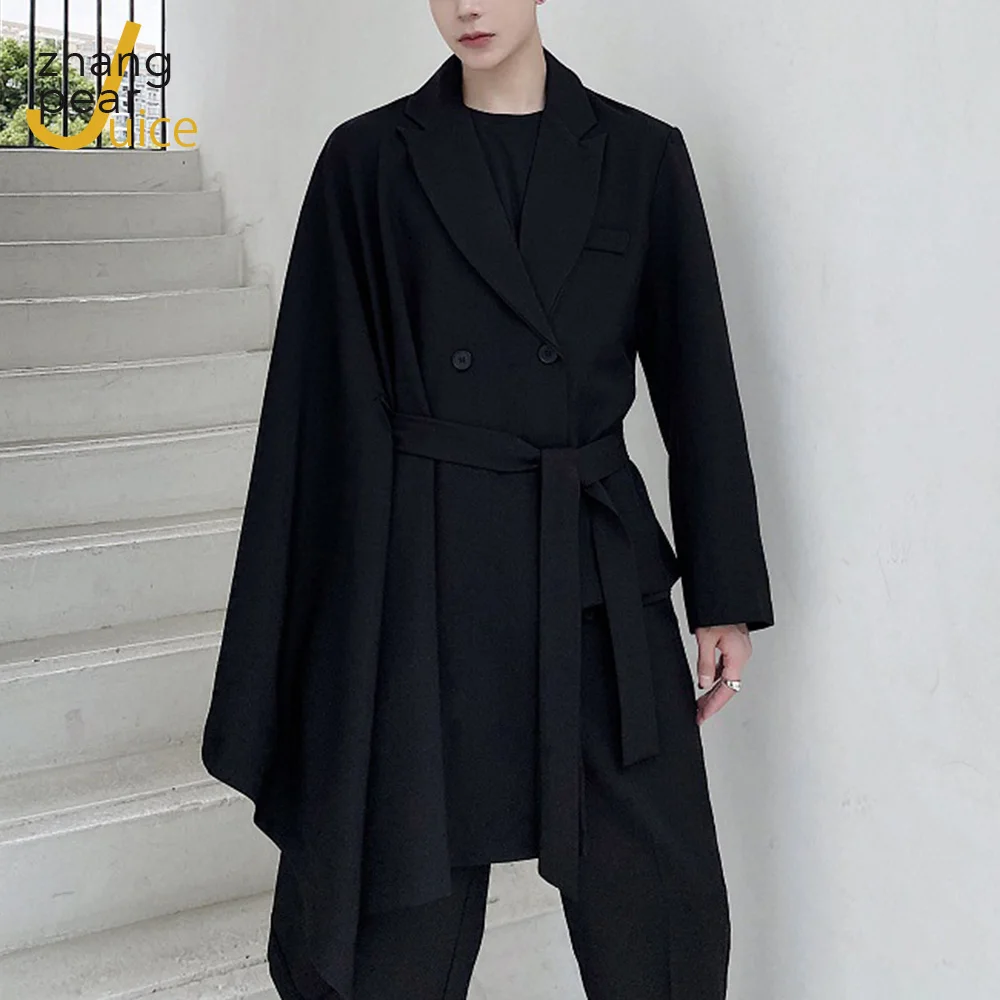 

Men Asymmetric Design Blazer Double Breasted Casual Suit Blazers Jacket Male Fashion Blazer Suit Coat Cloak Coat Clothing