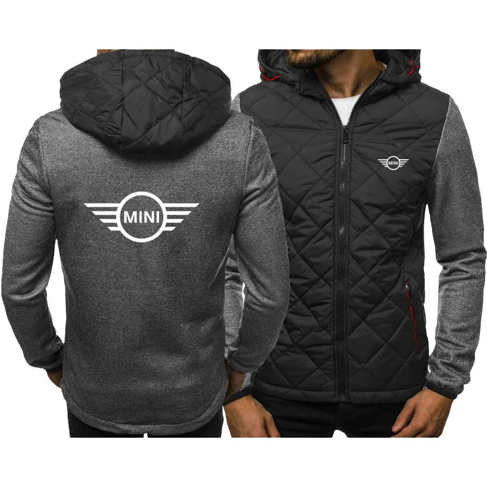 

2021 new stitching rhombus hoodie sweatshirt men MINI car logo sports comfortable casual hoodie printing winter hoodie