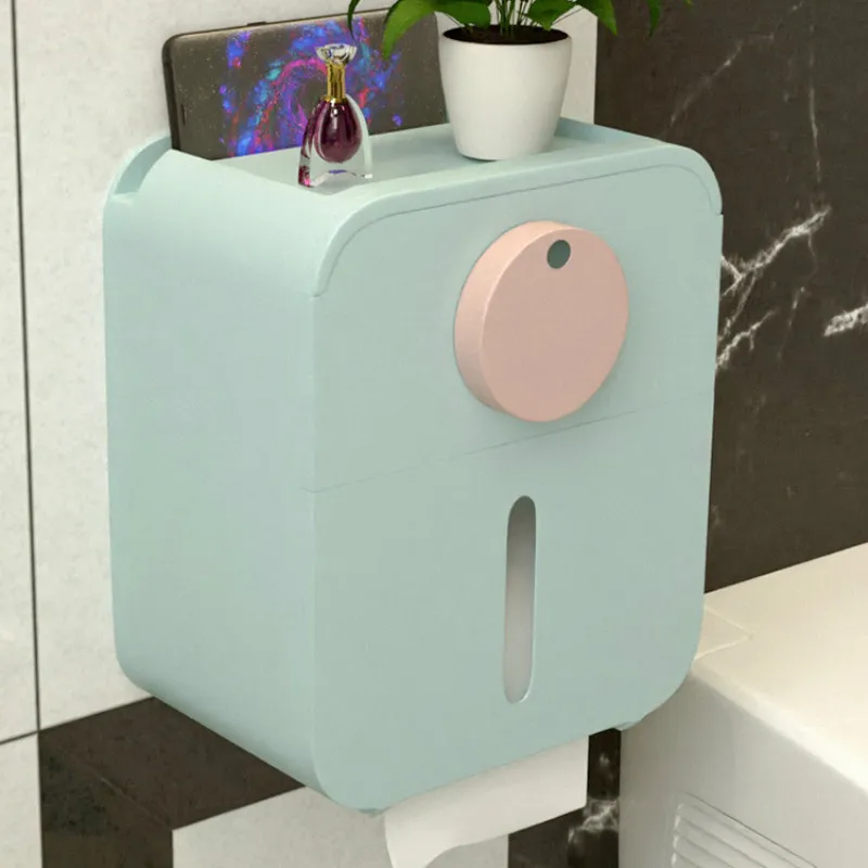 

Creative Phone Toilet Paper Holder Dispenser Storage Tissue Boxes Wall Rolling Tray Porte Serviette Bathroom Shelves DE50CZH