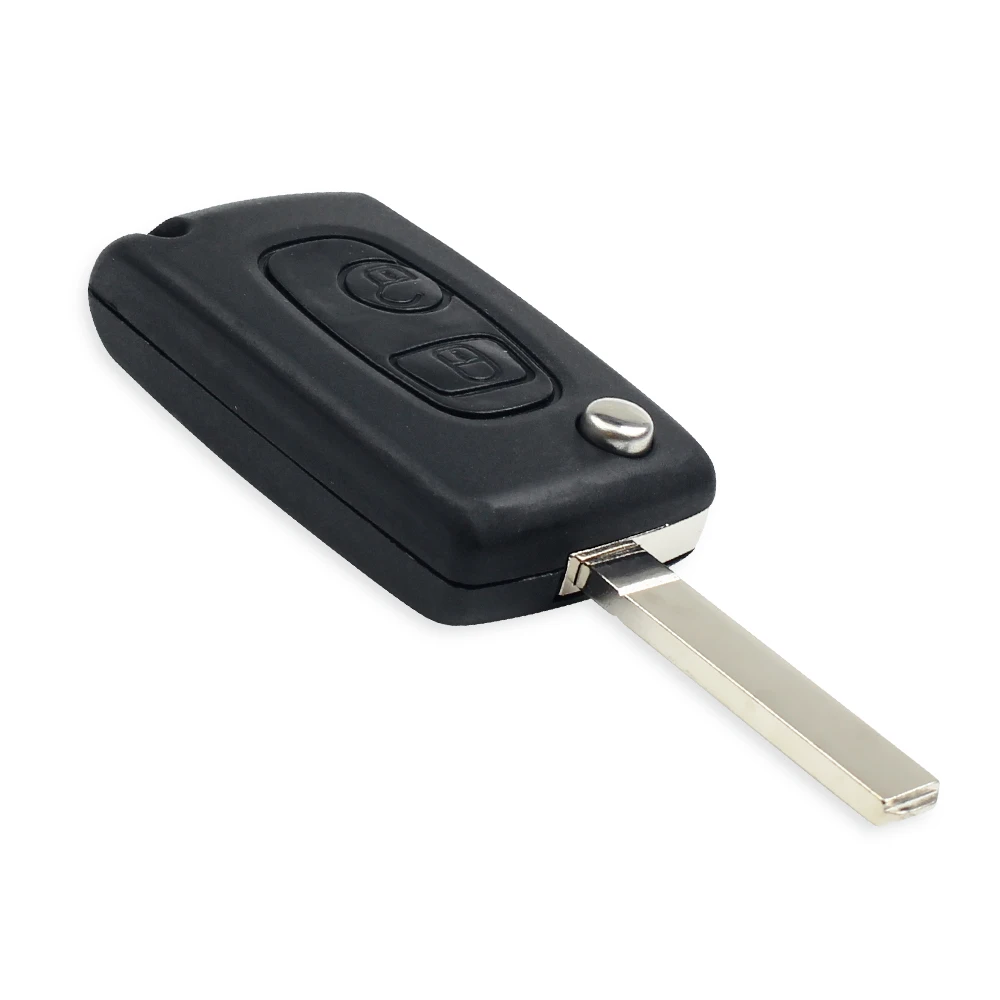 Чехол KEYYOU с 2 кнопками для дистанционного ключа Складной флип-брелок PEUGEOT 107 207 307 407