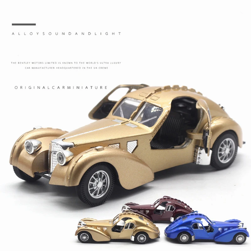 1:28 модель автомобиля сплав Bugatti 57SC Atlantic имитации классических автомобилей