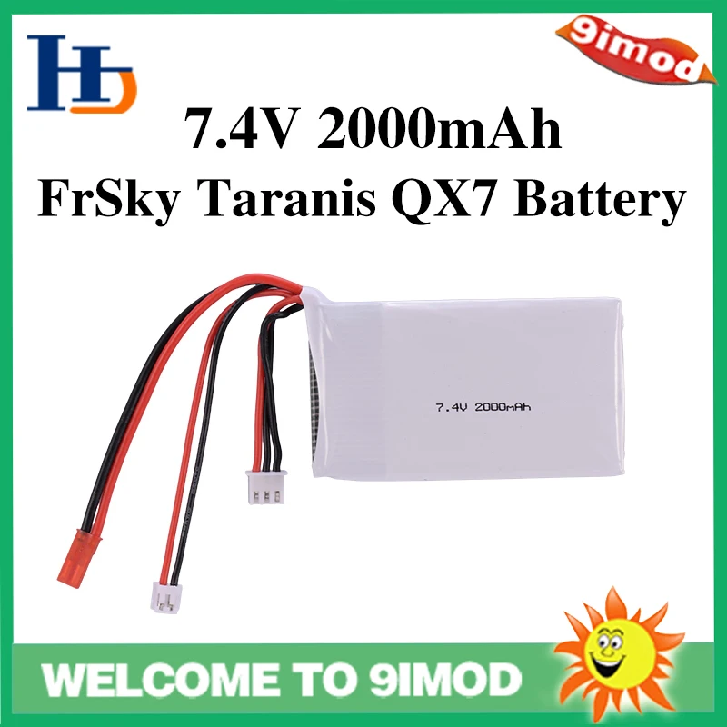 7 4 V 2000mAh 2S 8C передатчик Lipo батарея аккумуляторная для FrSky Taranis QX7 пульт
