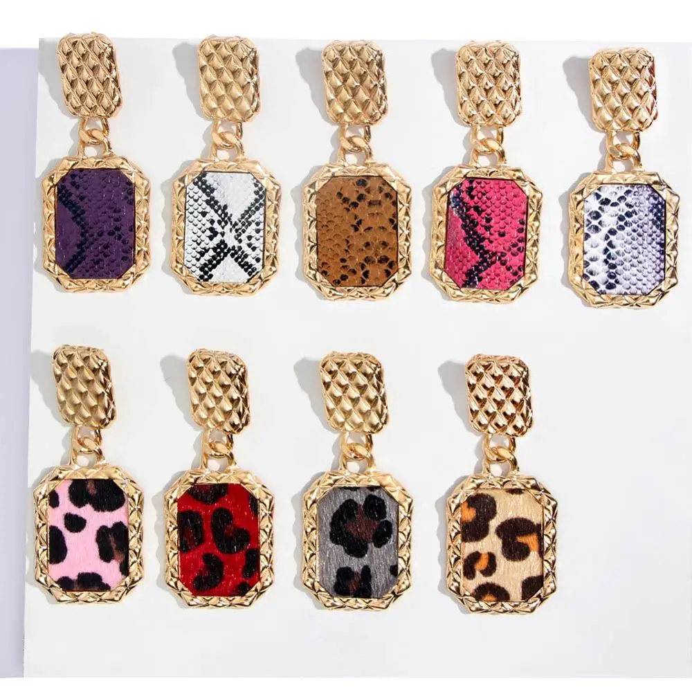 Женские прямоугольные серьги подвески золотого цвета|Серьги-подвески| |