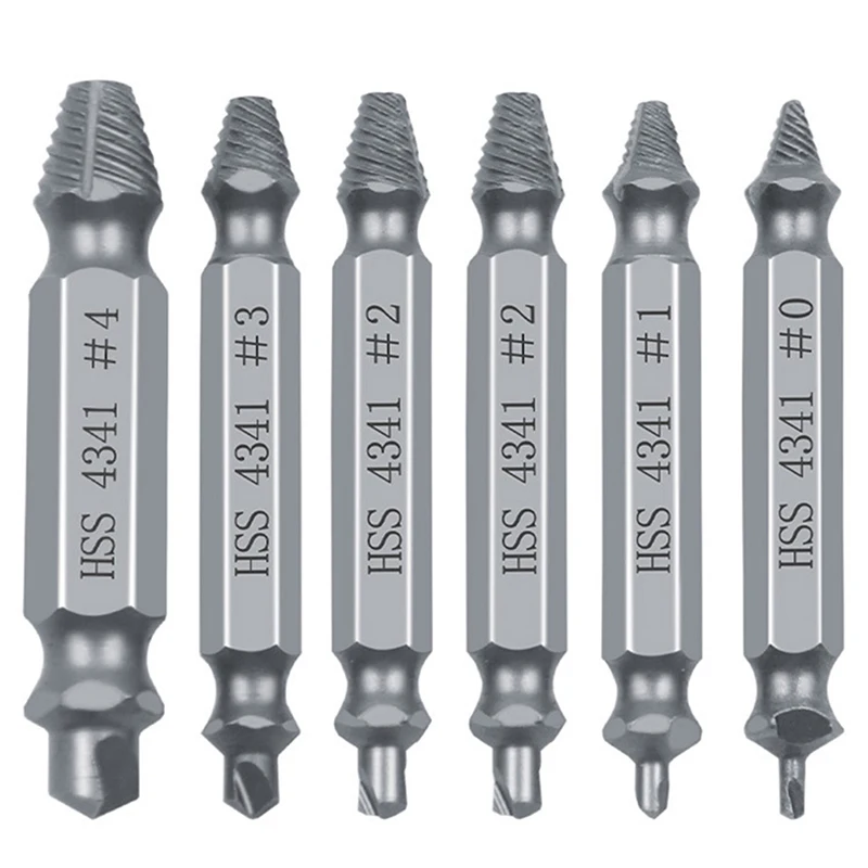 

NEW 6 Piece Screw Extractor Set ,Great For Stripped, Broken, Stuck Or Damaged And Screw Removal, Remover Tool