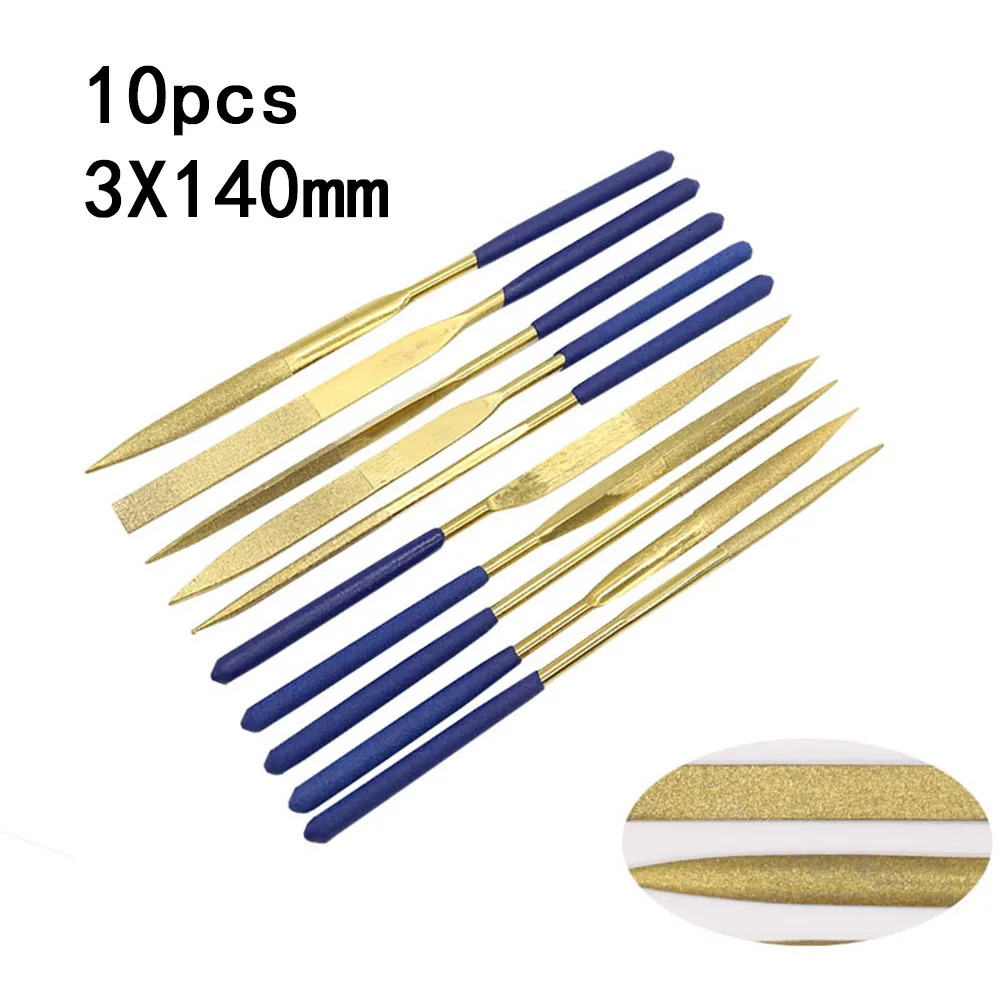 

10pcs Diamond Needle File Set Handy Tools Ceramic Crafts DIY Wood Rasp File Needle Jewelry Polishing Carving Diamond File