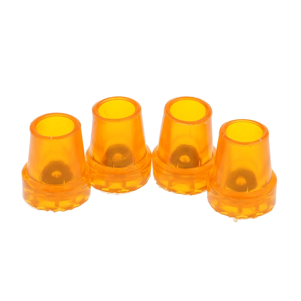 4pcs 22mm Heavy Duty Crutch Ferrules Rubber End Walking Stick Cane Replacement Tips with Steel Insert Yellow | Красота и здоровье