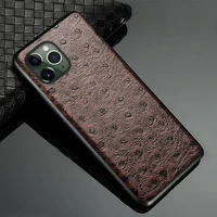 the new leather phone case for iphone13 pro max x xs 12 pro max xr ostrich fundas for 7 plus 8 se 2020 anti scratch back cover
