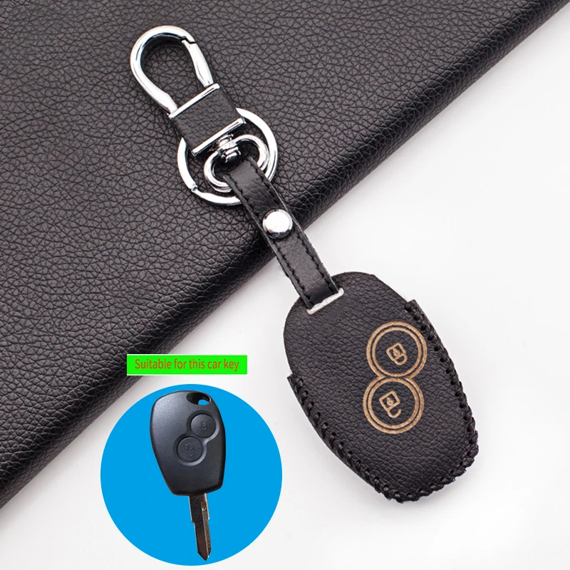 Мягкий текстурный 100% кожаный чехол для ключей автомобиля Renault clio dacia logan megane espace