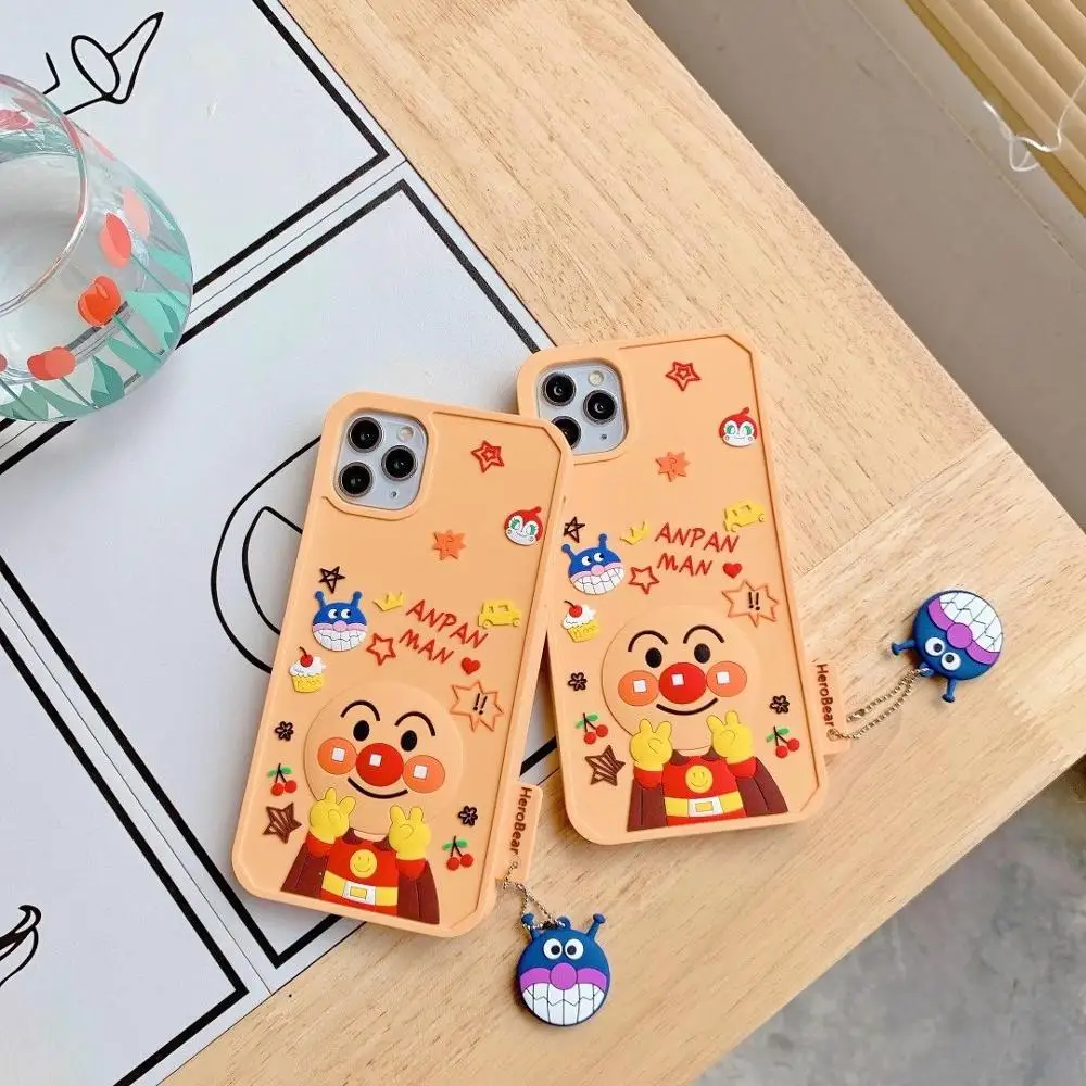 

Japanese Cartoon 3D Cute Anpanman Good Friend Phone Case for Iphone 11Pro MAX XS XR SE 7 8 Plus Soft Silicone Cover Coque Fundas