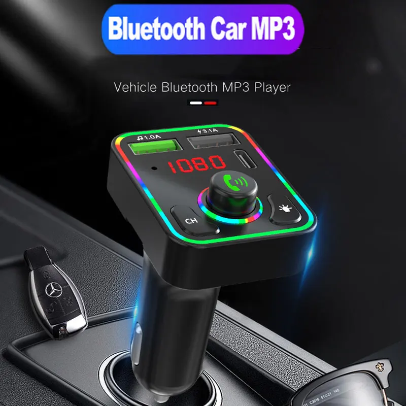 FM-трансмиттер автомобильный со светодиодсветильник кой и поддержкой Bluetooth 5 0 |