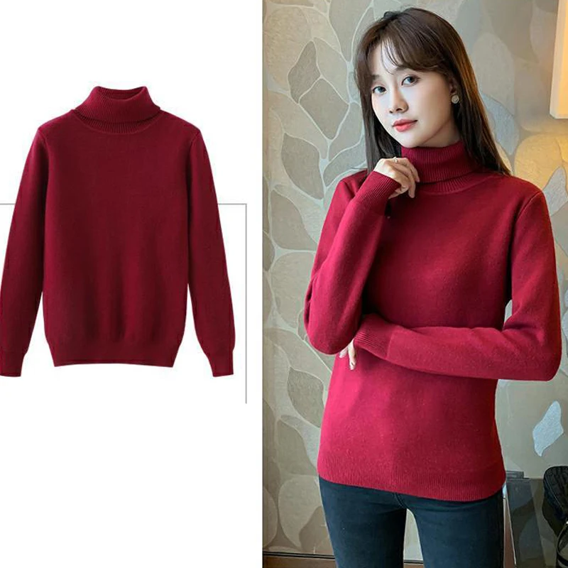 

M-XL Thick Warm Fur Winter Sweater Women Turtleneck Sweaters Long Sleeve Pullovers Top Soft Female Jumper Fall Knitwear