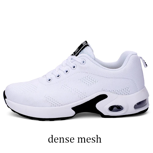 white dense mesh Женские кроссовки; повседневная женская обувь на платформе; дышащая спортивная обувь с сеткой; дышащая обувь на воздушной подушке; кроссовки на шнуровке; HVT623 - Цвет: white dense mesh