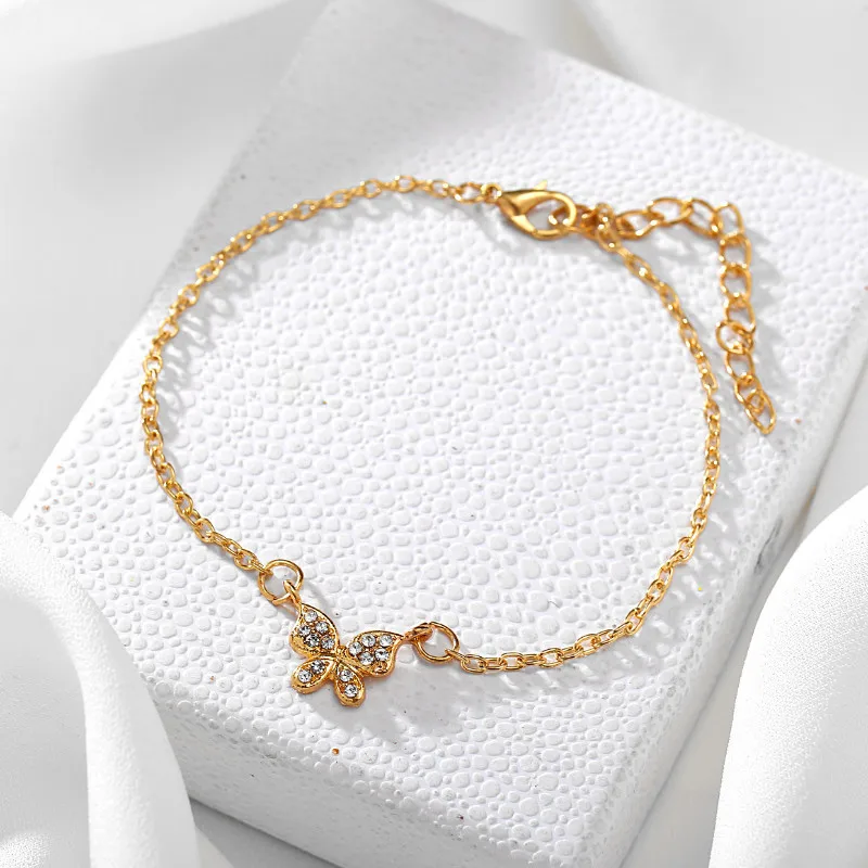

Simple Temperament Micro-inlaid Butterfly Anklet Jewelry Accessories 2021