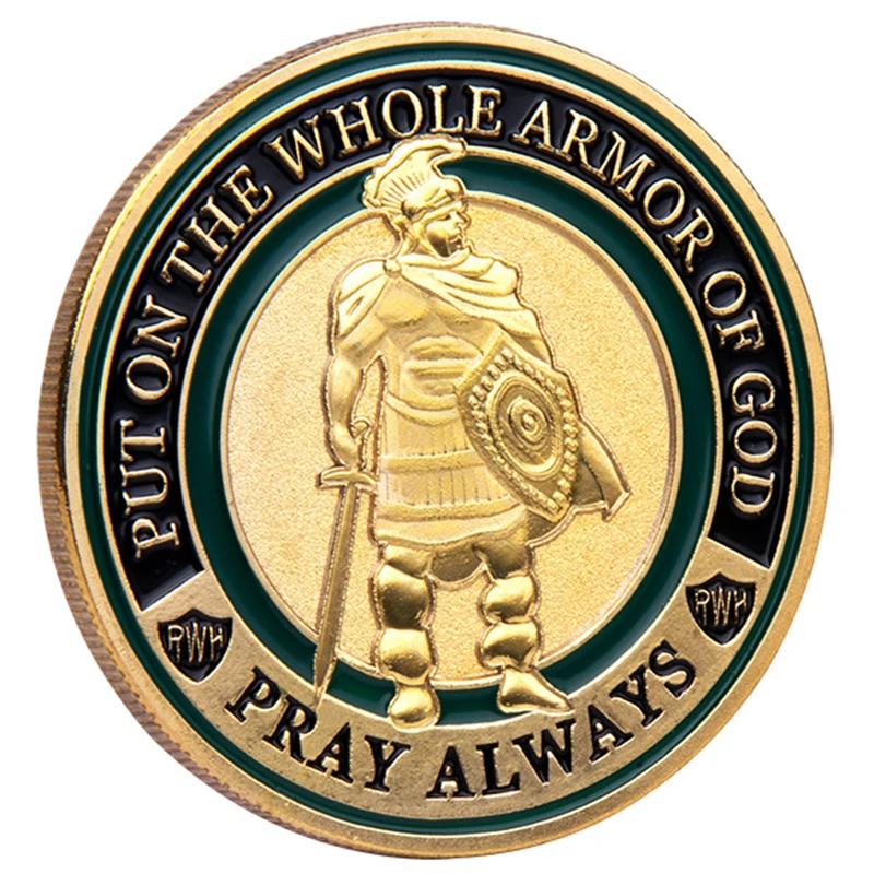 Европейская доспехи Божия воин памятная монета коллекция Золото Посеребренная