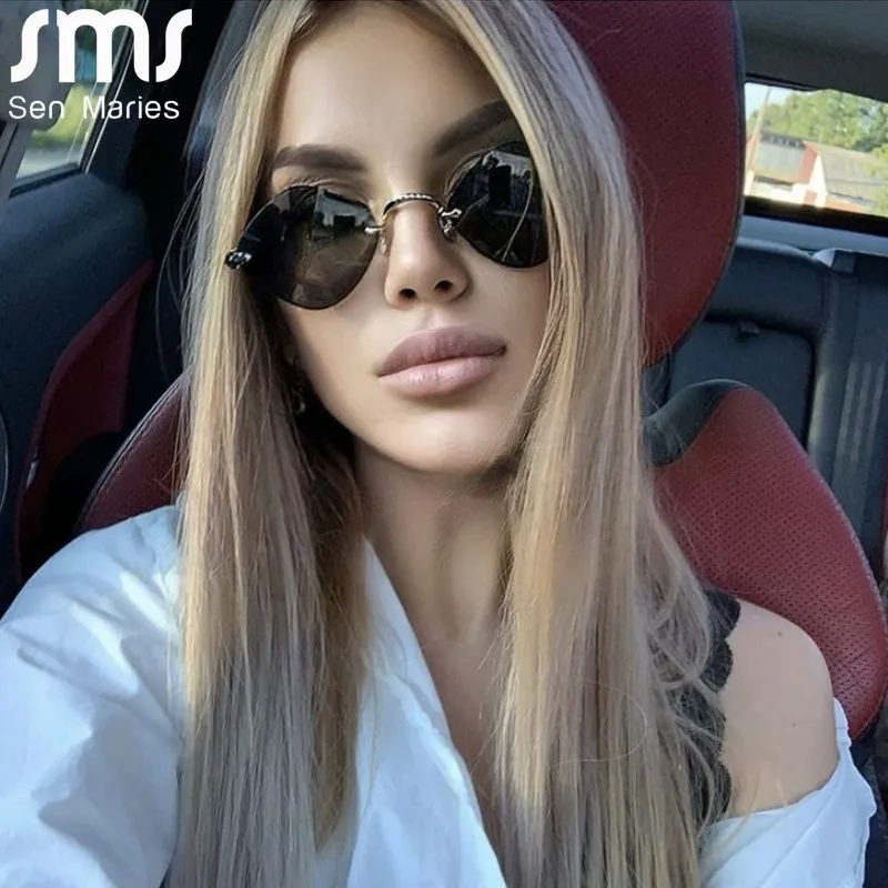 

Солнцезащитные очки без оправы в стиле стимпанк для женщин и мужчин, Винтажные Солнцезащитные очки для мужчин, роскошные брендовые маленьк...