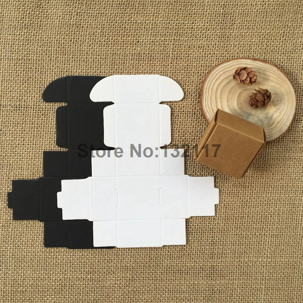 50 шт. 4*4*2 5 см Коричневая Картонная коробка из крафт-бумаги Подарочная для