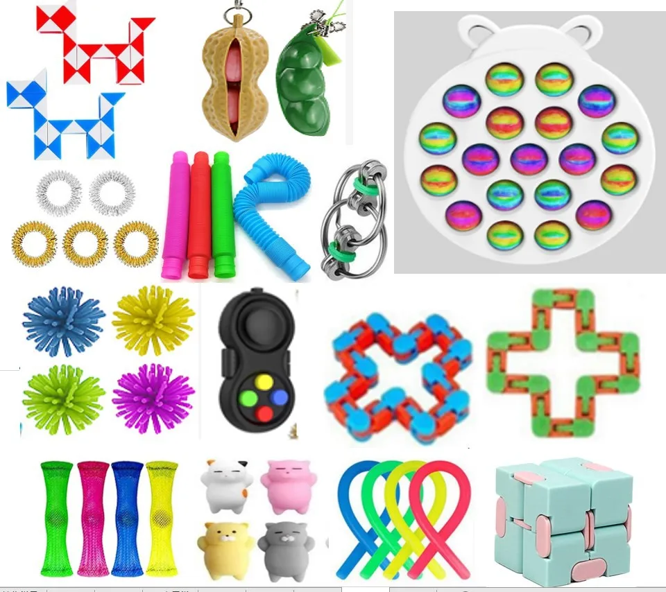 

Fidget Toys Anti Stress Set Strings Relief Pack Gift for Adults Children Figet Sensory Squishy Relief Antistress simple dimple