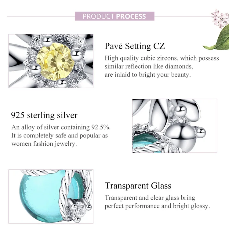 

Silver 925 Charm Pendant for Original Women Snake Bracelet & Bangle Daisy and Firefly Design Jewelry Bead Accessoreis Bijoux