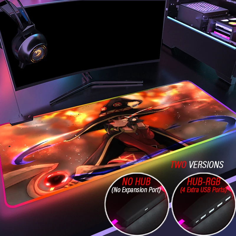 

Симпатичный коврик Kawaii Аква мышь RGB японский концентратор ПК 4 порта USB подсветка чтение-записи Настольный коврик пользовательский DIY девочк...