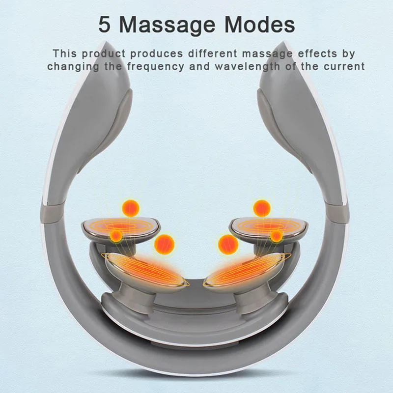 

Cervical Spine Massager Smart Neck Massage Hot Compress Constant Temperature 4-Head Multifunctional Massager White