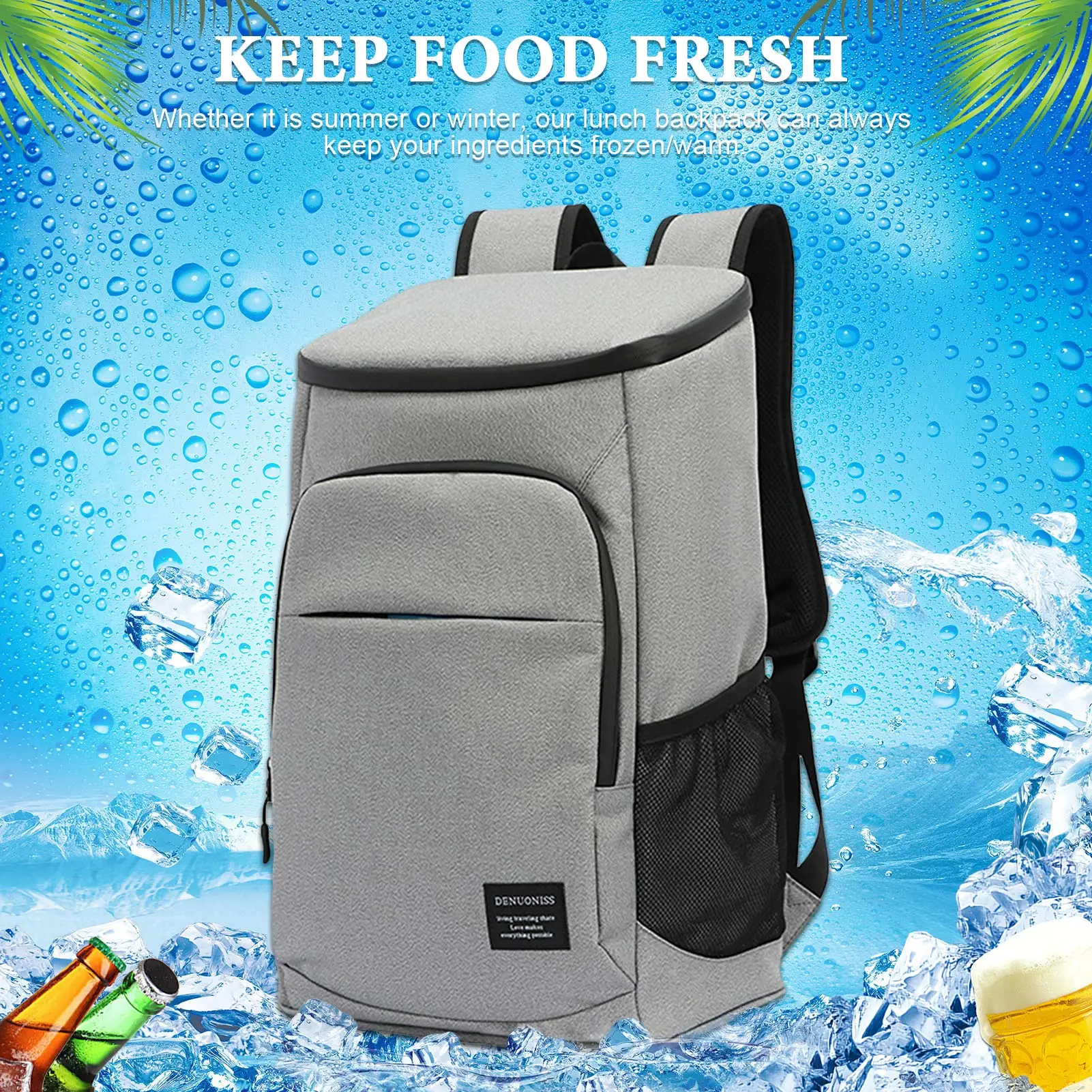 

28L Thermal Backpack Waterproof Thickened Cooler Pouch Large Insulated Bag Camping Picnic Cooler Rucksack Refrigerator Bag