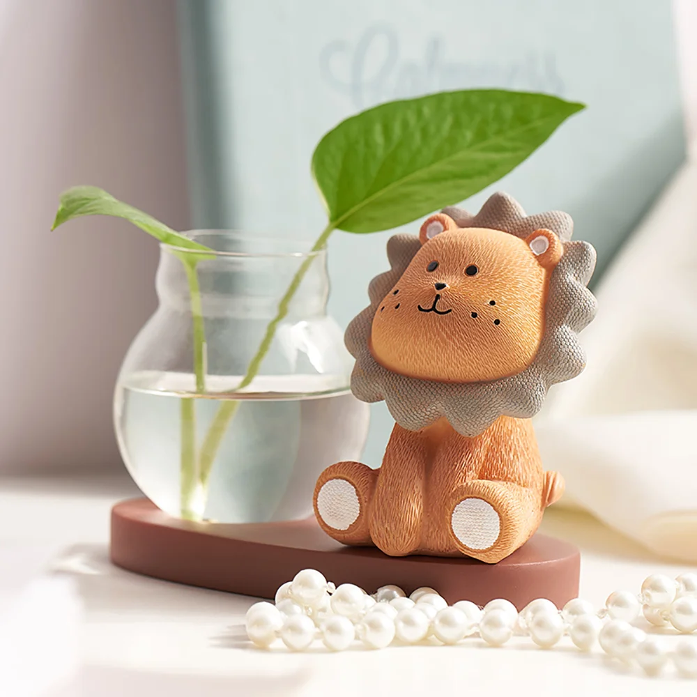 Скандинавская стеклянная ваза скульптура льва украшение для дома цветов