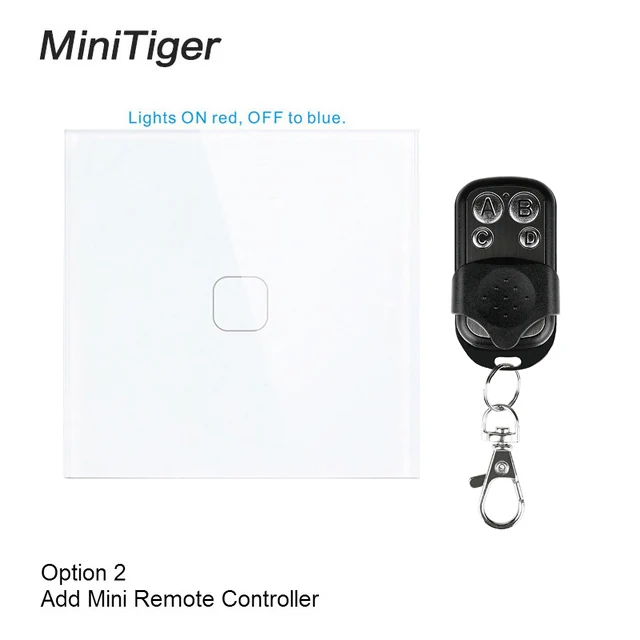 White MT-Y601A Minitiger сенсорный выключатель 1 2 банда 1 способ беспроводной пульт дистанционного управления светильник Светодиодный индикатор для RF433 умный дом сенсорный переключатель - Цвет: White MT-Y601A