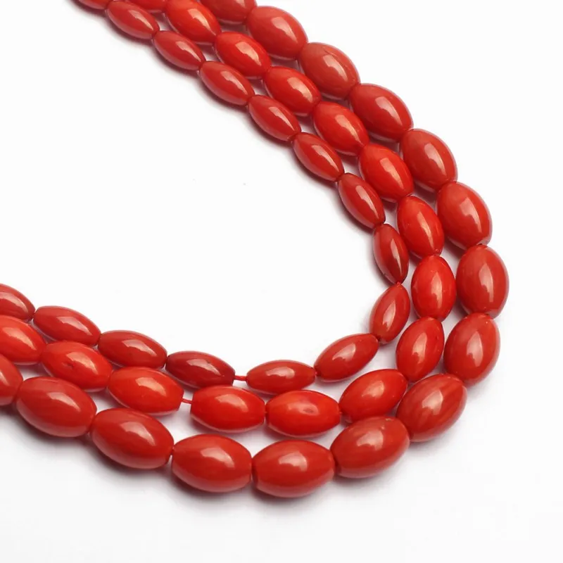 4x8/5x8/6x9mm Natural Red Coral Rice Shape Stone Beads Rondelle Spacer for Diy Bracelet Accessories Jewellery Making 15&quot | Украшения и