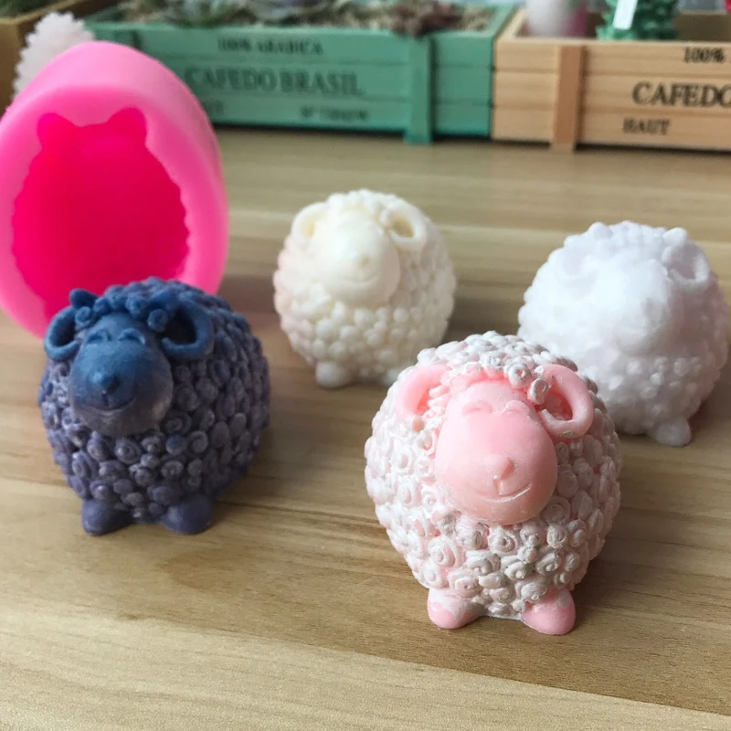 Для дня рождения и свадьбы ягненка Силиконовые свечи DIY силиконовая форма для