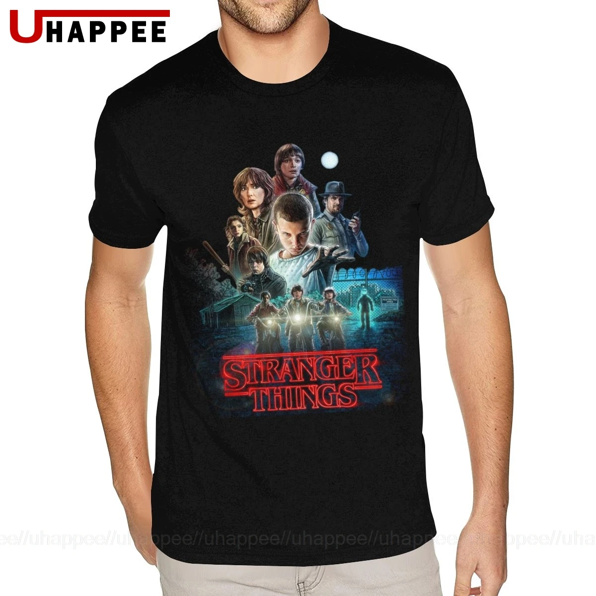 Винтажные графические странные вещи футболки для мужчин на заказ с короткими