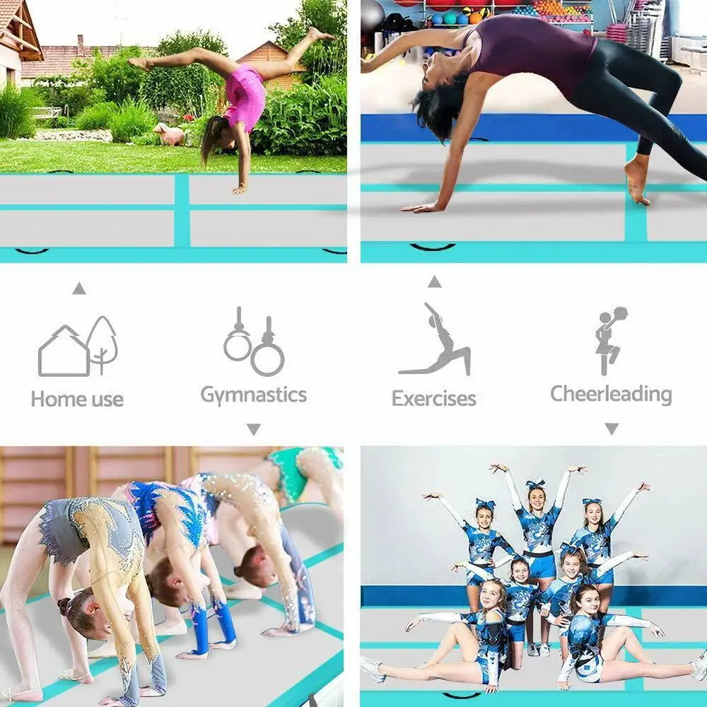 Надувной гимнастический коврик 8 х 1 м (около 26 3 футов) для тренировок занятий