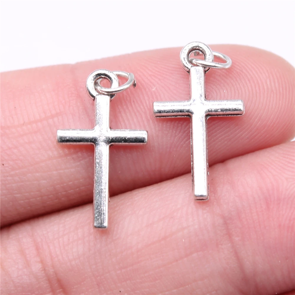 

300pcs Charms Wholesale 19x11mm Cross Charms Wholesale For Jewelry Making Antique Silver Color DIY Jewelry Findings Pendant