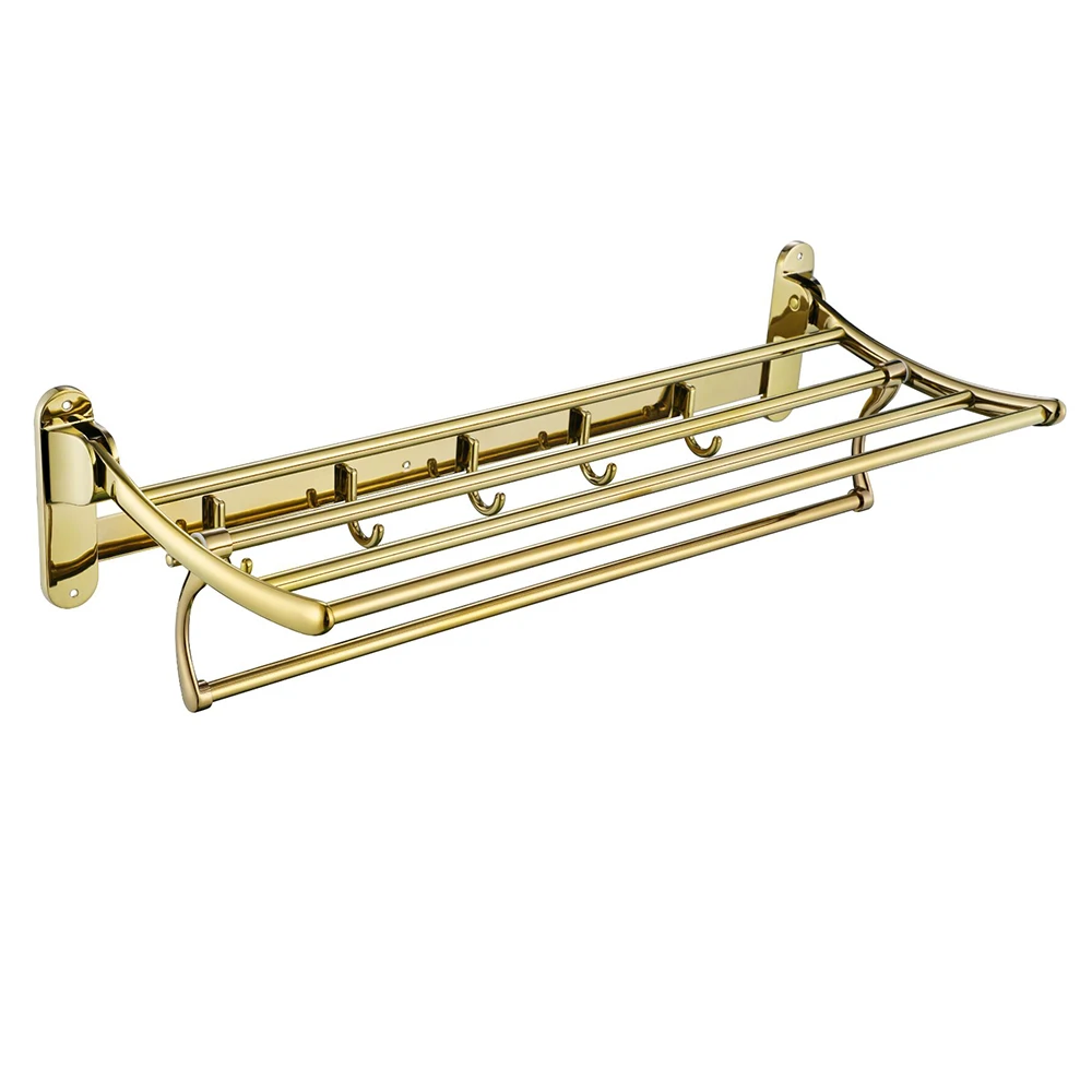 

JOYFAN Heavy Duty Bathroom Towel Racks with Towel Bar Coat Hooks Wall Mounted Holder Shelf Shower Accessories Luxury Hotel Style