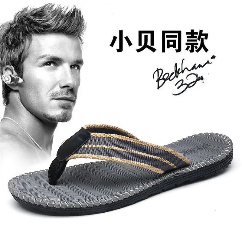 

YMT luxury flip-flops men's slippers outdoor non-slip couples wear beach shoes summer pinch feet popular