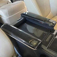 abs carbon fiber look armrest storage box trim for toyota sienna 2021 2022 central armrest box cover trim interior accessories