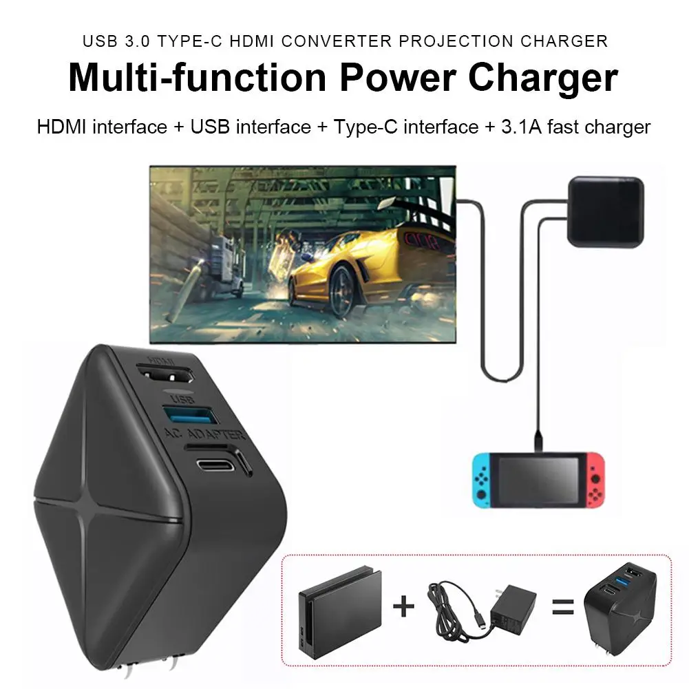 Rondaful USB 3 0 Type C HDMI конвертер проекционное зарядное устройство AC адаптер питания