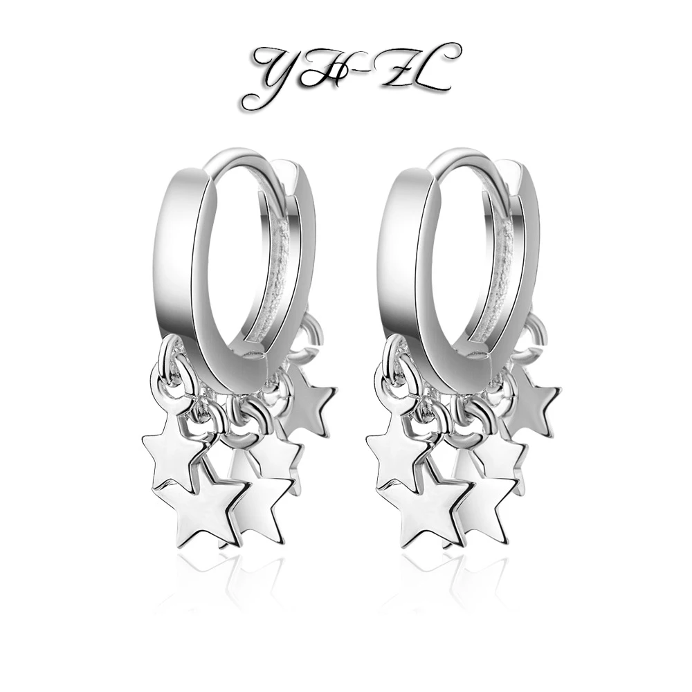 YH ZL Ins звезда диск кисточкой серьги для женщин 925 пробы серебряные сережки oorbellen
