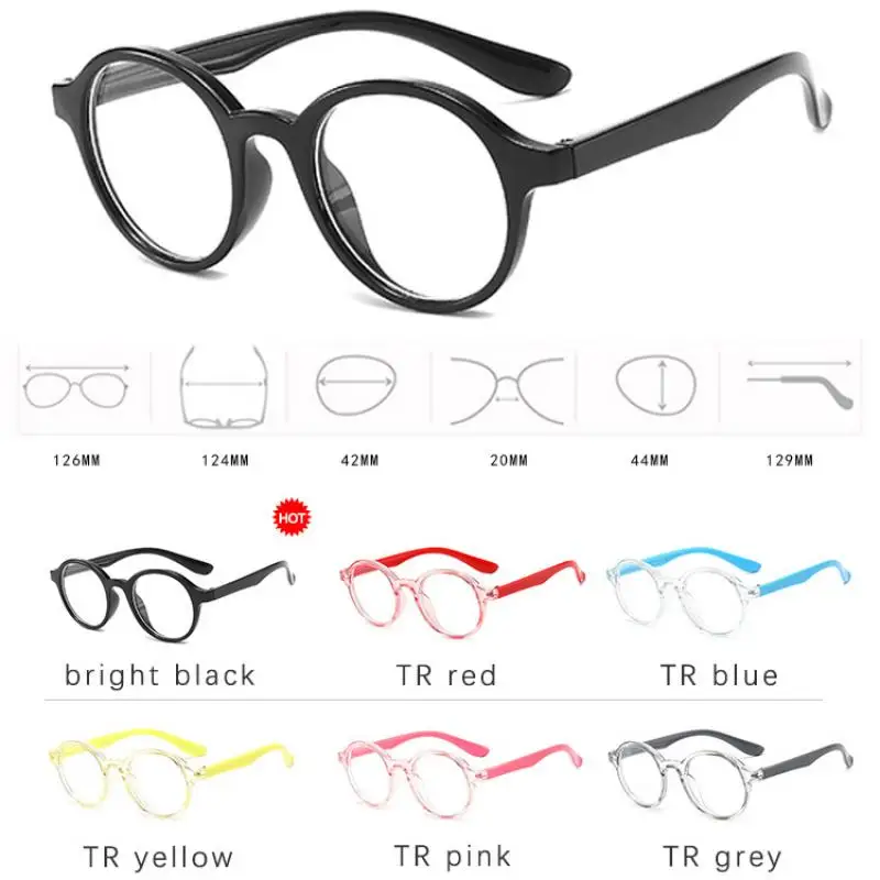 

New Round Frame Kids Anti Blue Light Glasses Children Eyewear Boy Girls Optical Frame Computer Transparent Eyeglasses UV400
