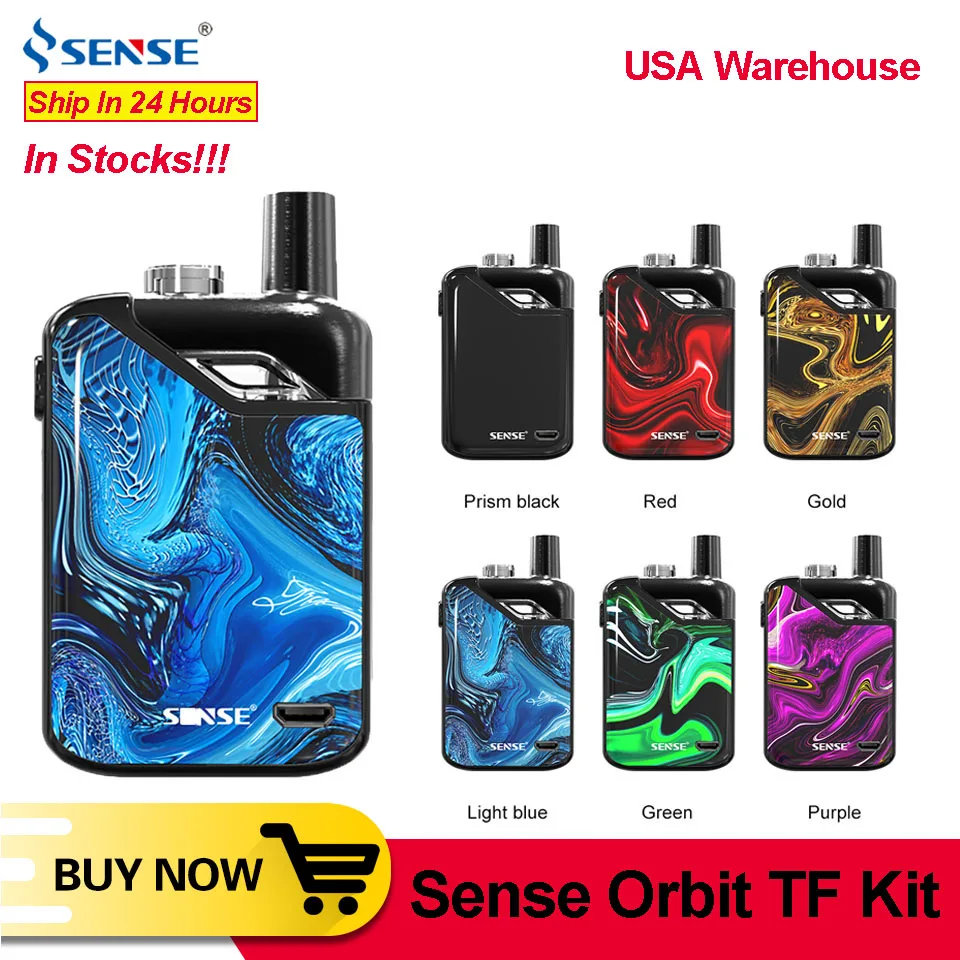 Оригинал Sense Orbit TF Pod Vape Kit 1100 мАч аккумулятор 3 мл многоразовый картридж 0.6ohm сетка