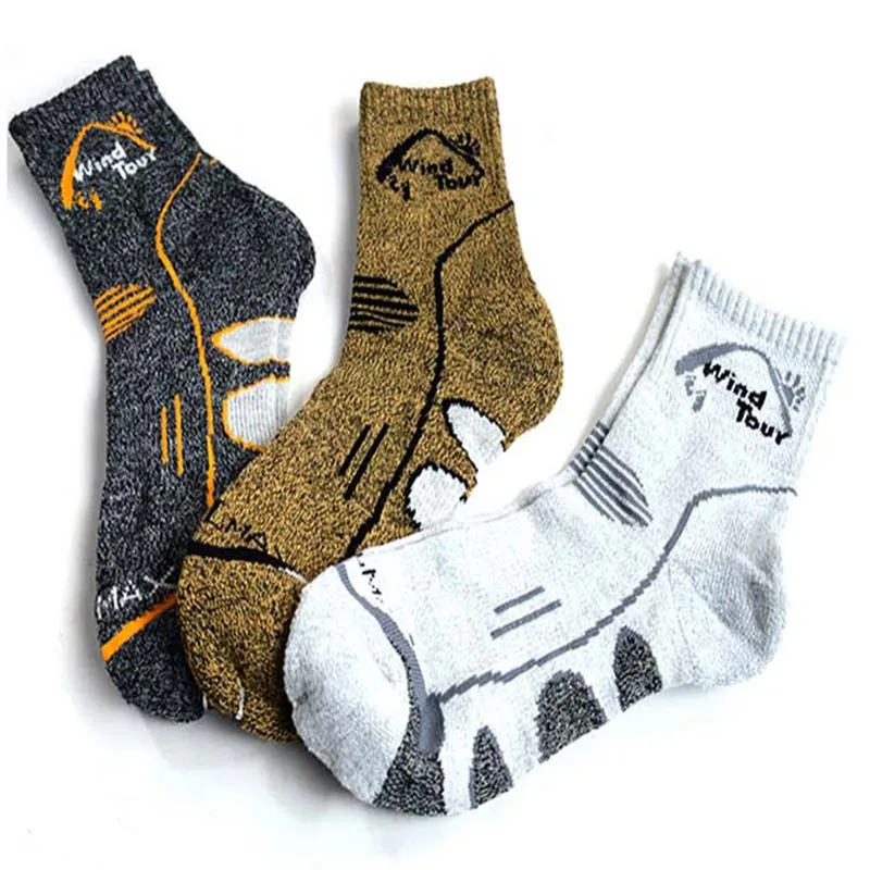 

Мужские спортивные дышащие носки для бега, высококачественные профессиональные утепленные походные Модные Повседневные носки для улицы