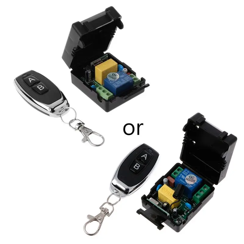 

W3JD AC 220V 10A 1CH RF 433MHz Wireless Remote Control Switch Receiver + Transmitter Kit