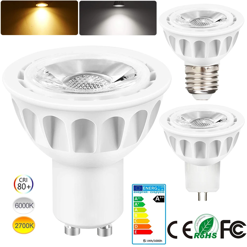 

LED Spotlight Bulb GU10 E27 GU5.3 Cold Warm White Grow Light 85-265V LED COB Chip For Downlight Table Lamp