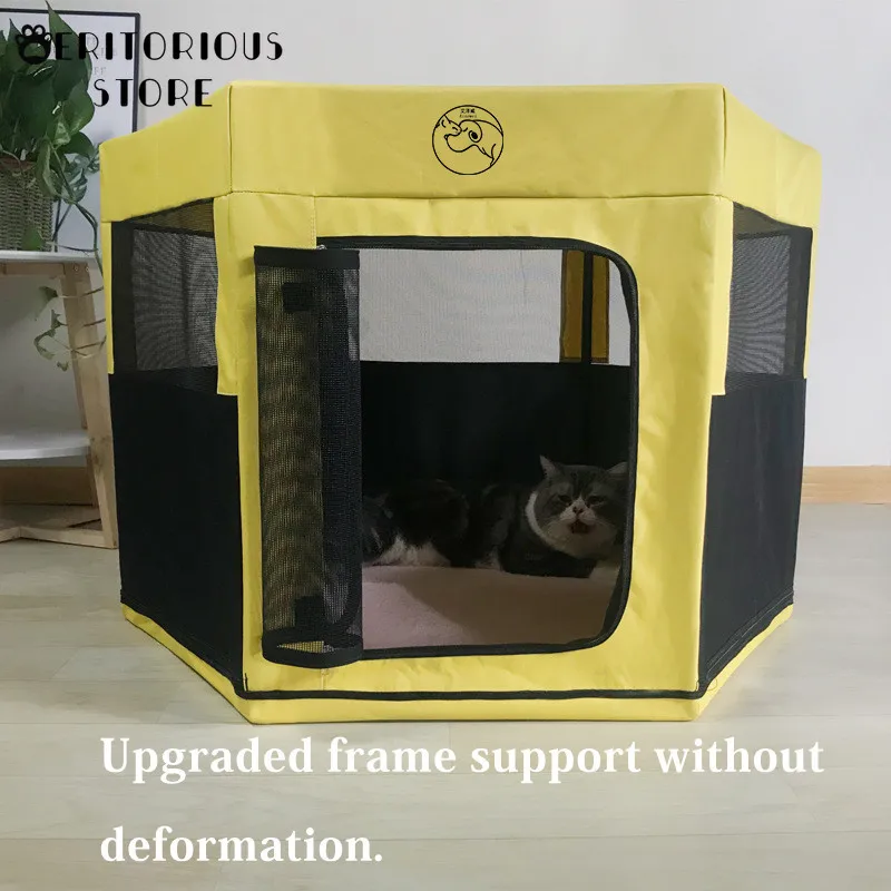 Переносная складная палатка для домашних питомцев домик собак восьмиугольная