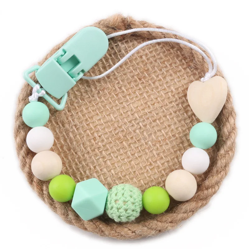 Детские зажимы для соски, силиконовый держатель для соски с деревянной планкой