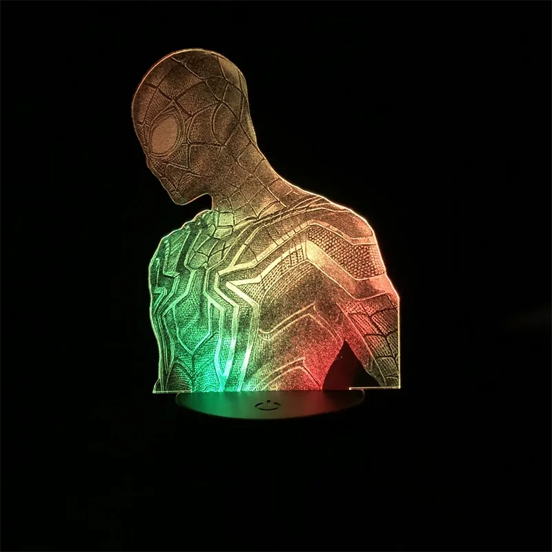 

Двухцветная светодиодная лампа в виде паука, Двухцветный 3D светильник в стиле супергероя, Прямая поставка фильмов, комнатный проектор для с...
