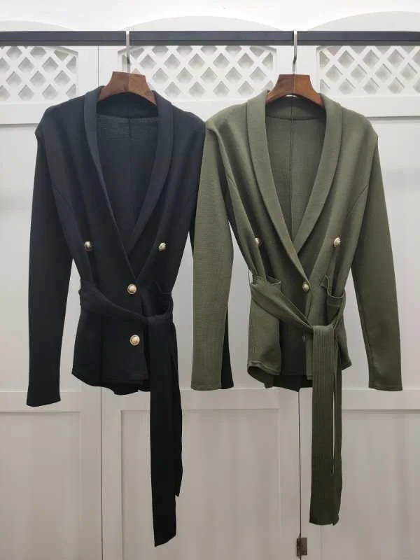 

Autumn High 2021 Quality Women Fashion Knitted Cardigan Female Luxury Sweater Coat For Ladies 2 Color Gdnz 6.07