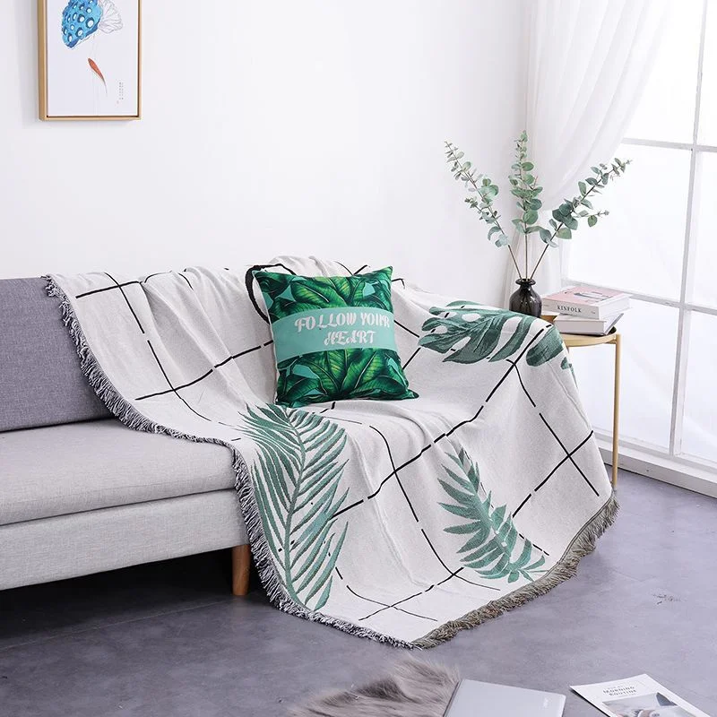 

Nordic Knitted Blanket,Non Slip Sofa Cover,Double Sided Slipcover Protector with Tassels,Cotton Woven Throw Blanket for Bed
