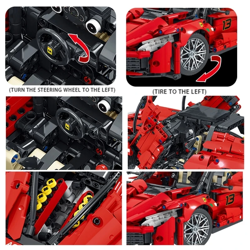 

MOC Super Sport Racing RC Car Speed Vehicle Champion Building Blocks Simulation Model Bricks Toys Birthday Gift For Boys friends